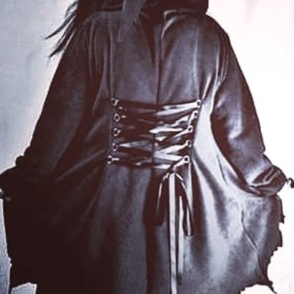 Black Goth, gothic pixie fleece coat - Picture 1 of 15